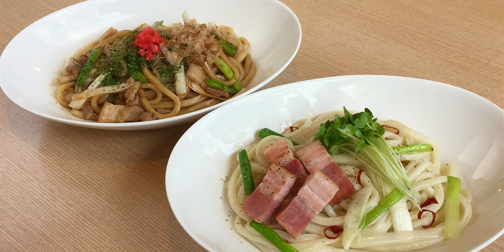 うどんぺペロンチーノ、ソース焼きうどん